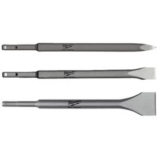 Milwaukee SDS-Plus vésőkészlet, hegyes, lapos, széles 250mm, 3 darabos