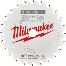 Milwaukee körfűrészlap hordozható gépekhez, fához, 165x20mm, 24 fog