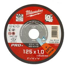 Milwaukee PRO+ vágókorong fémhez, egyenes, 125x1.0mm, 10db