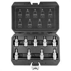 Neo Tools dugókulcs készlet, torx, imbusz, 1/2&quot;, T20-T60, 9 részes