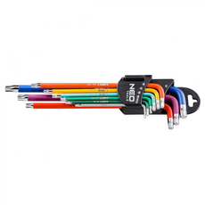 Neo Tools imbuszkulcs készlet, torx, színes, T10-50, 9 részes