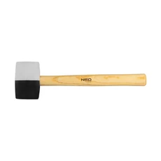 Neo Tools gumikalapács, fanyelű, fekete-fehér, 680g
