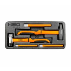 Neo Tools kalapács és vésőkészlet, tálcás, 5 részes