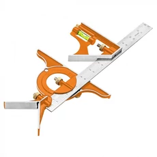 Neo Tools Profi szögmérő, derékszög, vonalzó, 30cm