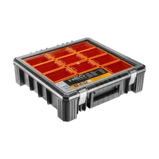 Neo Tools szortimenter, fémcsatos, 12 rekeszes, 40x40x12cm