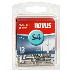 Novus acél popszegecs, S4x12mm, 6.5-8.5, 20db