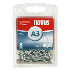 Novus alumínium popszegecs, A 3x8mm, 4.0-5.5, 70db