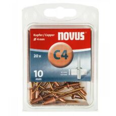 Novus réz popszegecs, C4x10mm, 4.5-6.0, 20db