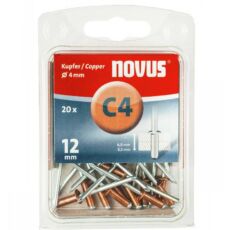 Novus réz popszegecs, C4x12mm, 6.0-8.5, 20db