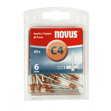 Novus réz popszegecs, C4x6mm, 0.5-3.5, 20db
