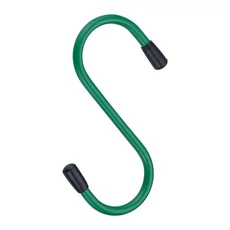 S-horog, zöld PVC bevonattal 5mm (100/31mm) 