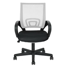 Karfás irodai forgószék, fekete-fehér