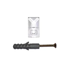 Tükörleszorító műanyag, tipli és csavar, áttetsző