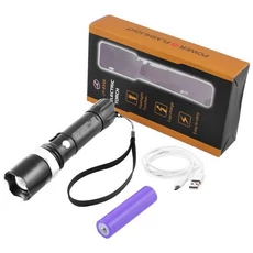 LED-es zseblámpa Cree+COB LED (gyorstöltős)