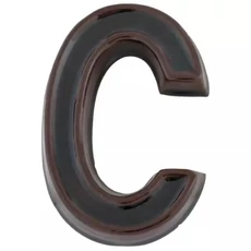 SB kerámia házszám, &quot;C&quot; betű, barna, 12cm