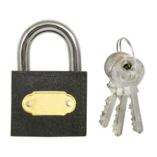 Vaslakat, fekete, 32mm, 3 kulcs