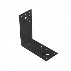 Sarokösszekötő lemez, erősített, fekete, 140x140x65x2.5mm 