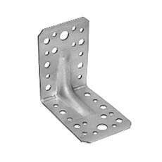 Erősített sarokösszekötő lemez, horganyzott, 90x90x65x1.5mm