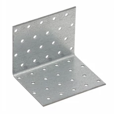 Perforált sarokösszekötő lemez, horganyzott, 100x100x60x2mm