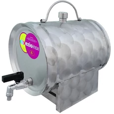 INOX bortartály fatalppal 6 literes, fekvő