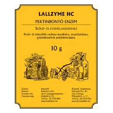 Pektinbontó enzim Lallzyme hc, szőlő és gyümölcscefrék feldolgozásához 10 g  10 db/gyűjtő Pektinbontó enzim Lallzyme hc, szőlő és gyümölcscefrék feldolgozásához 10 g  10 db/gyűjtő