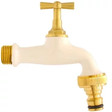 Réz kerti kifolyó tömlővéges 1/2", fehér