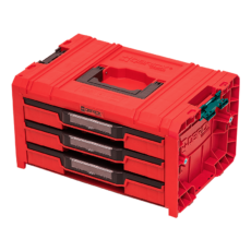 Qbrick System PRO Drawer 3 szerszámosláda, piros, 450x310x244mm