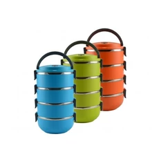 Perfect Home rozsdamentes ételhordó, zöld, 4 részes