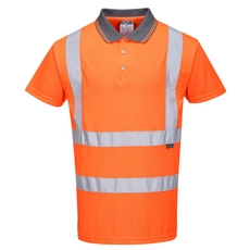 Portwest RT22 láthatósági rövid ujjú galléros póló, narancs, XL