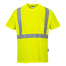 Portwest S190 Hi-Vis láthatósági póló zsebbel, sárga, L