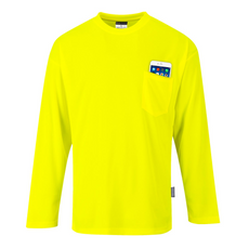 Portwest S579 Day-Vis zsebes, láthatósági hosszú ujjú póló, sárga, 5XL