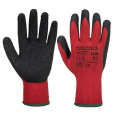 Portwest A100 Latex mártott kesztyű, piros-fekete, M