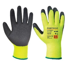 Portwest A140 thermal latex mártott kesztyű, sárga-fekete, S