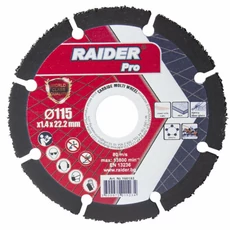Raider karbid multi-vágótárcsa sarokcsiszolóhoz, 115mm Raider karbid multi-vágótárcsa sarokcsiszolóhoz, 115mm