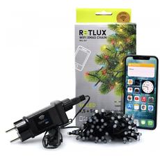 Retlux RXL 361 beltéri-kültéri okos fényfüzér, színes, fekete kábel, 96LED, 9.5m