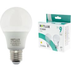 Retlux REL 20 LED izzó, meleg fehér, E27, A60, 9W, 2db