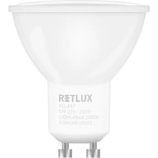 Retlux RLL 447 LED spot izzó, 6W, 510lm, 3000K, GU10, meleg fehér