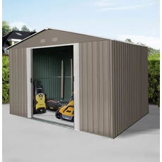 Riwall RMSA 8x10 fém kerti tároló nyeregtetővel, 3x2.4m, barna