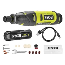 Ryobi RRT4-120GA15 akkus egyenes csiszoló készlet, 4V, 15db (2Ah akkuval és USB töltővel)