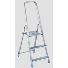 Háztartási létra, alumínium, 3 fok, 125x41cm, 120kg