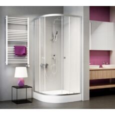 Sanimix negyedköríves zuhanykabin, víztiszta üveggel, 80x80x185cm