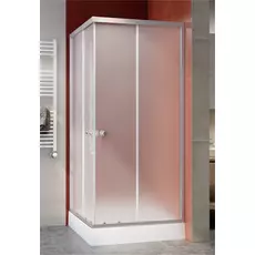 Sanimix szögletes zuhanykabin, tálca nélkül, matt üveggel, króm profillal, 80x80x185cm