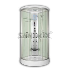 Negyedköríves hidromasszázs zuhanykabin elektronikával 90x90x222