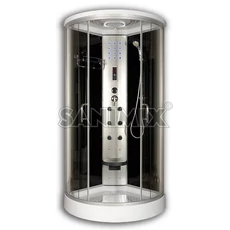 Negyedköríves hidromasszázs zuhanykabin elektronikával 90x90x222
