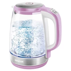 Sencor SWK 2198RS üveg vízforraló hőfokszabályzóval, 2.2kW, 2L, rózsaszín