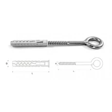 Stalco műanyag tipli PE szemes csavarral, 14x190mm, 20db