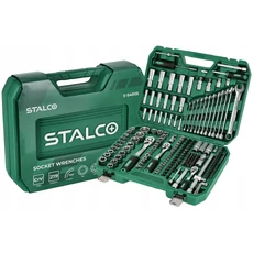 Stalco dugó és villáskulcs készlet, műanyag tartóban, 1/2", 3/8", 1/4", 219 részes