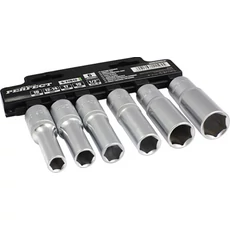 Stalco Perfect dugókulcs készlet, CrV, hosszú, 1/2&quot;, 6 részes