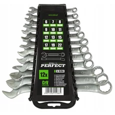Stalco Perfect csillag-villáskulcs készlet, CrV, 6-22mm, 12 részes