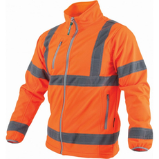 Stalco Prémium softshell láthatósági kabát fényvisszaverő csíkkal, narancs, XL